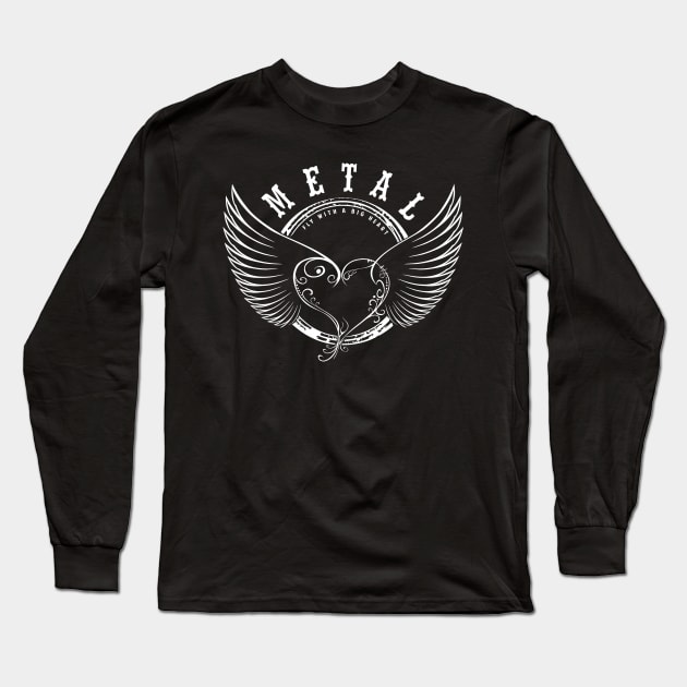 Metal Heart T-Shirts Long Sleeve T-Shirt by orriart